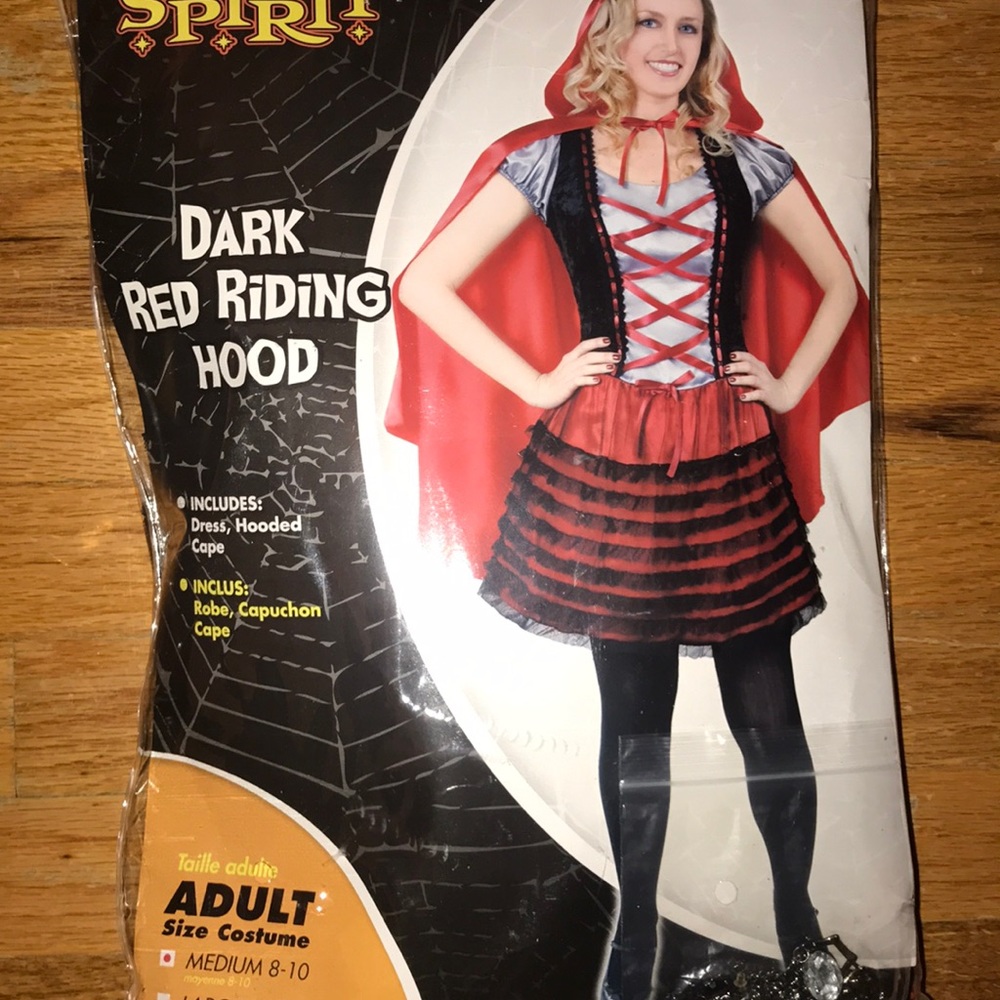 Women dark red riding hood costume